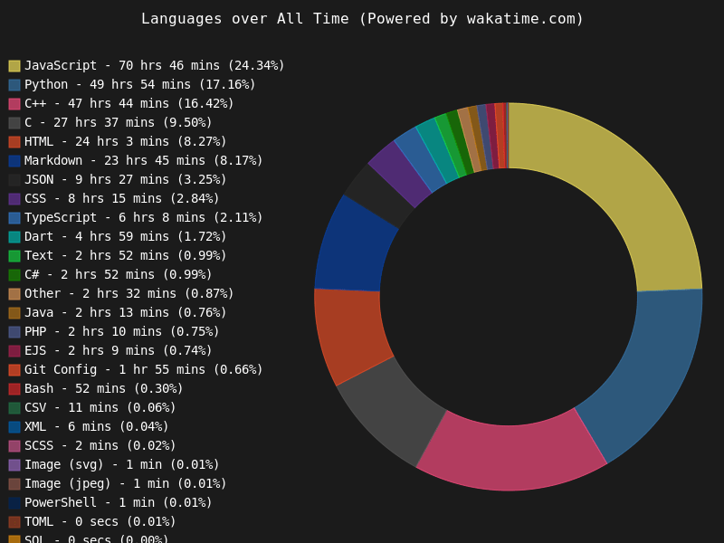 WakaTime coding activity