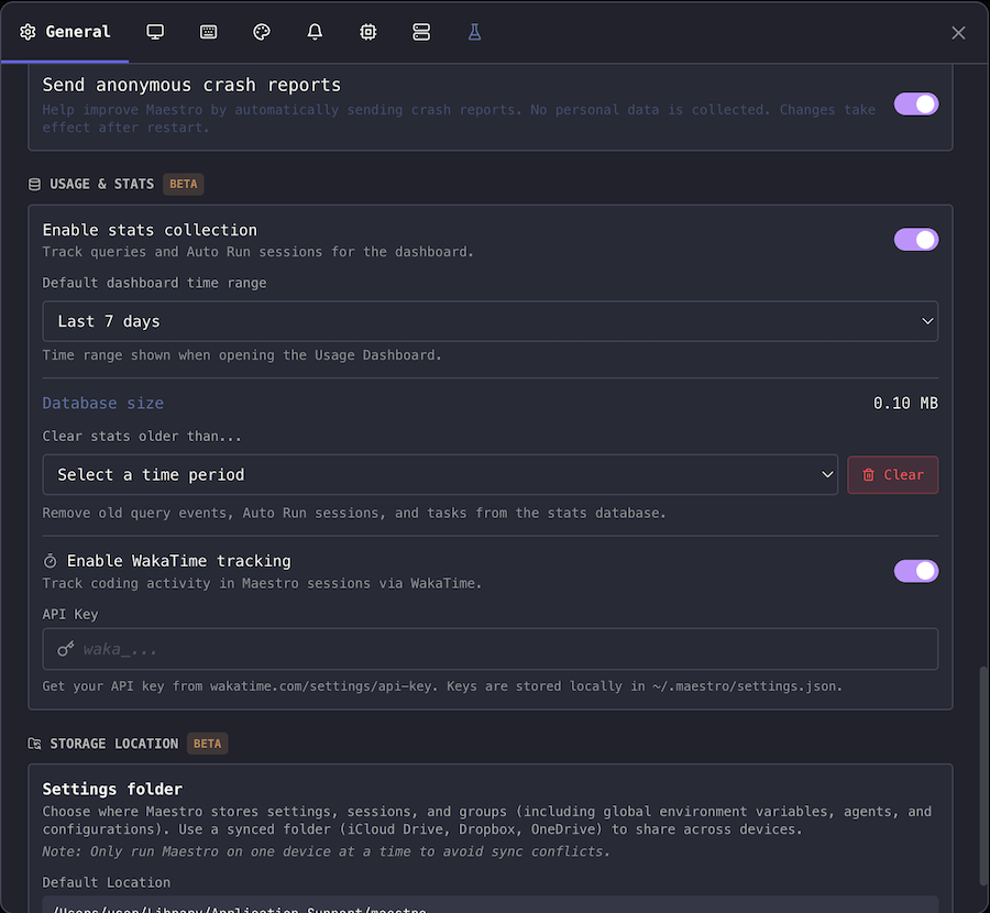 Enabling WakaTime in Settings